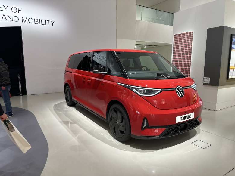 A new, red, all-electric Volkswagen ID. Buzz inside the DRIVE Volkswagen Group Forum.