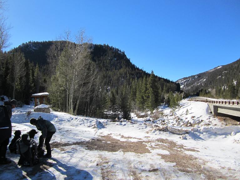 The Big South Trail parking lot.  There wasn't a whole lot of snow but enough to try x-country skiing.