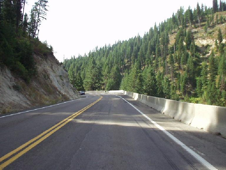 40 miles north Boise along Highway 55, the scenery was still green with lots of trees.