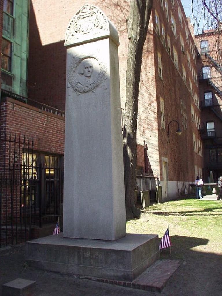 Here's a tombstone for John Hancock, whose signature appears first on the Declaration of Independence.  He owned slaves, by the way, proving that not even the "Founding Fathers" of our country were infallible...