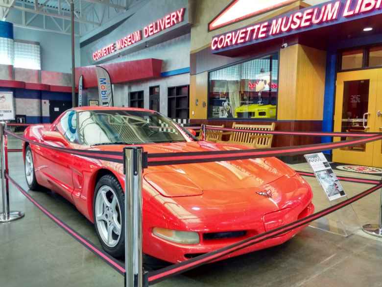 A red C5 Corvette with well over 773,338 original miles that was donated to the National Corvette Museum in Bowling Green, Kentucky..