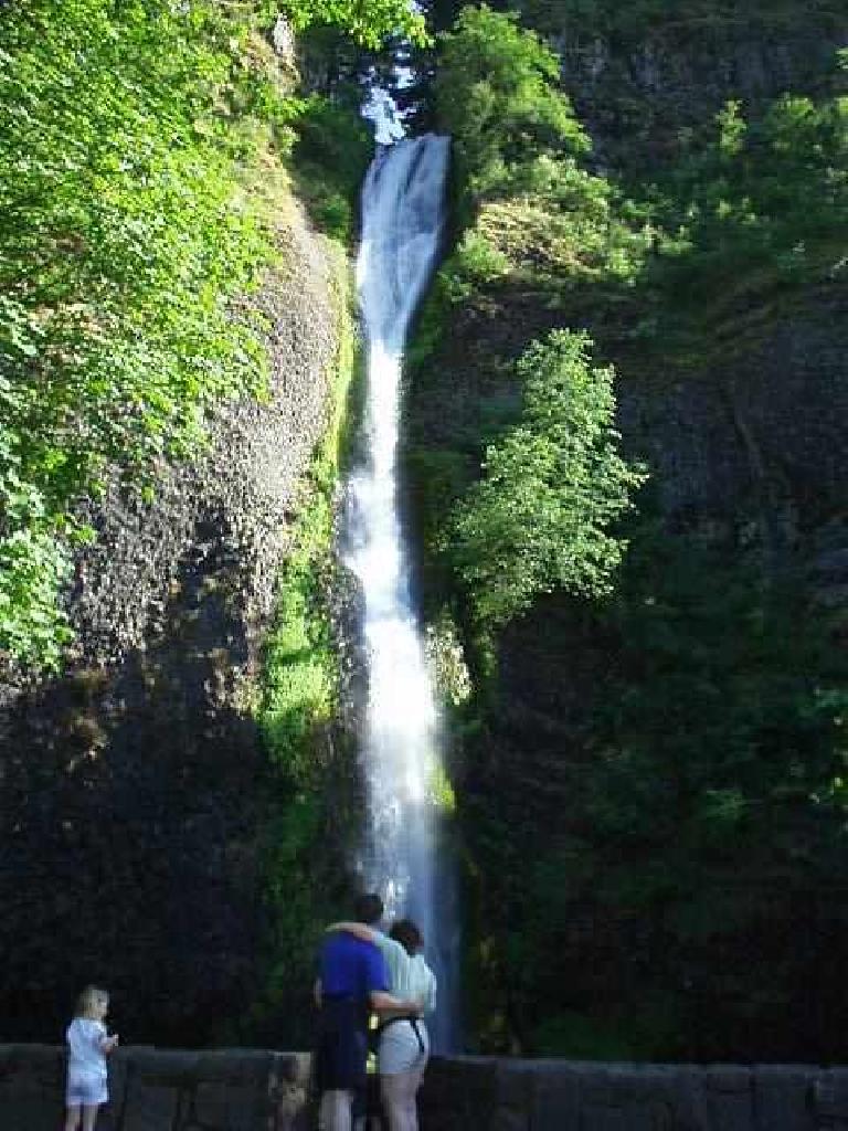 [East of Portland, OR] Lovers admiring the view of what I believe is Wahkeena Falls.