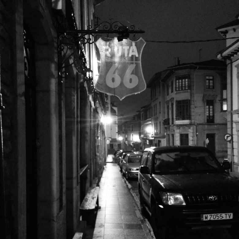 Restaurant Ruta 66 in the early morning of Villaviciosa, Spain.