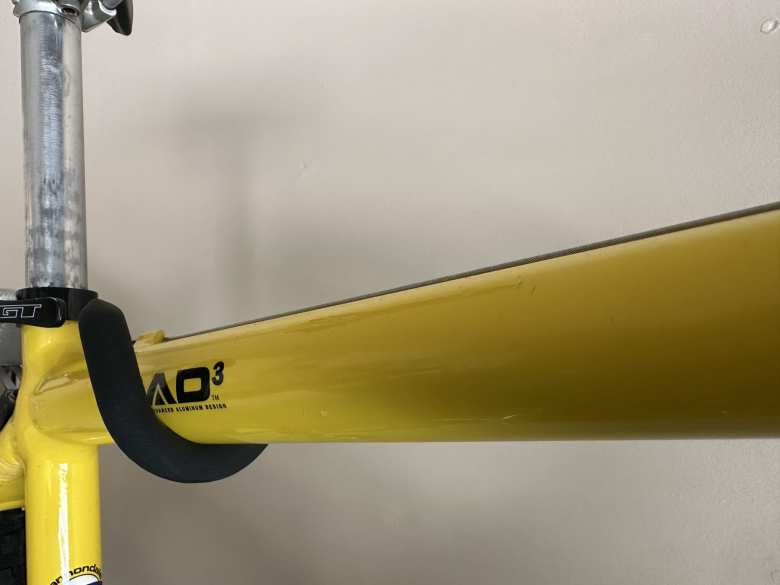 There were at least a dozen blemishes I had touched up on the top tube of my Cannondale F700 mountain bike a year ago using Testors model paint.