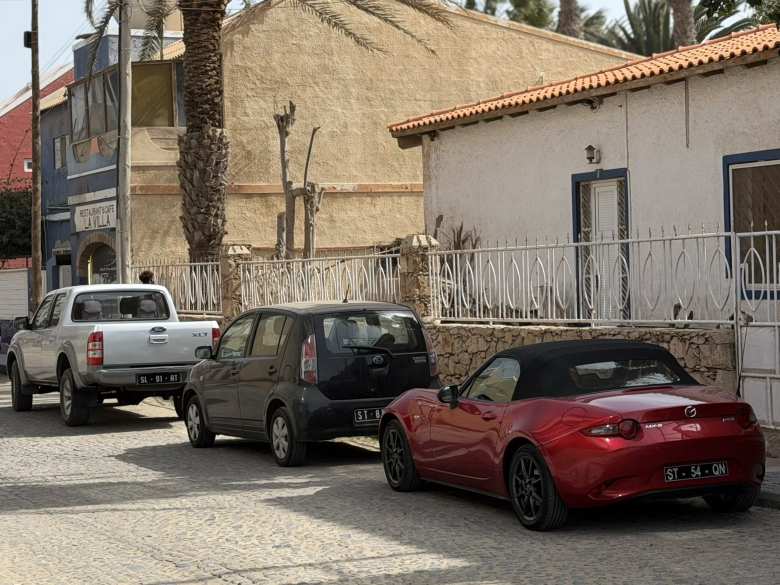 A fourth-generation Mazda MX-5 Miata in Sal, Cape Verde.