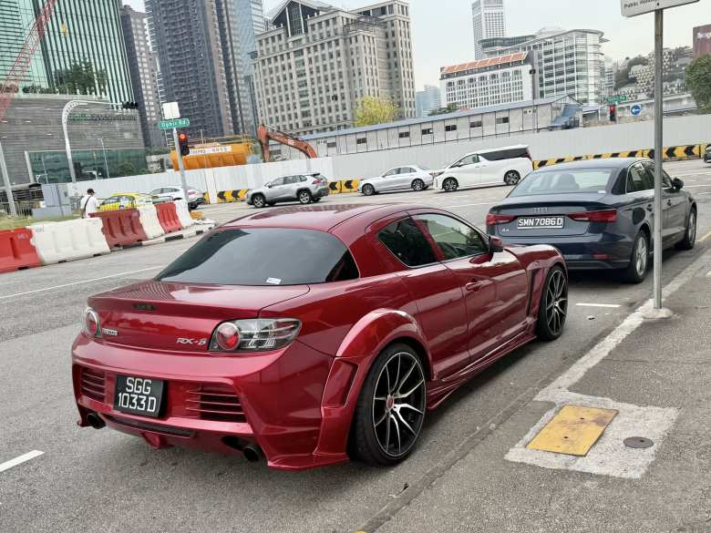 A Mazda RX-8 in Singapore made sometime between 2003 and 2012.