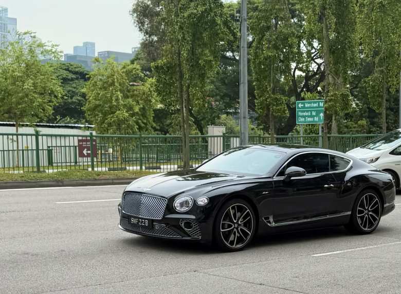 A black Bentley coupe in Singapore.