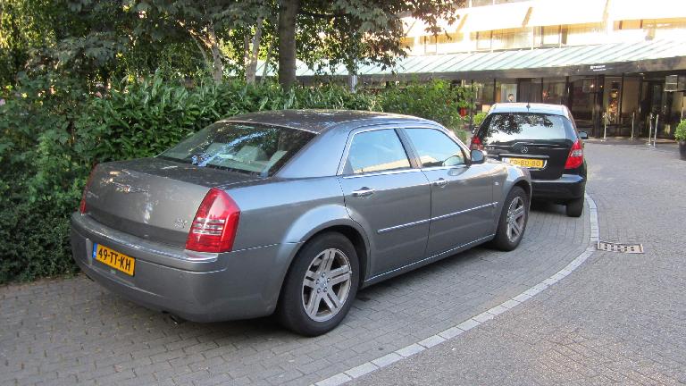 A Chrysler 300 outside our hotel in Amsterdam.