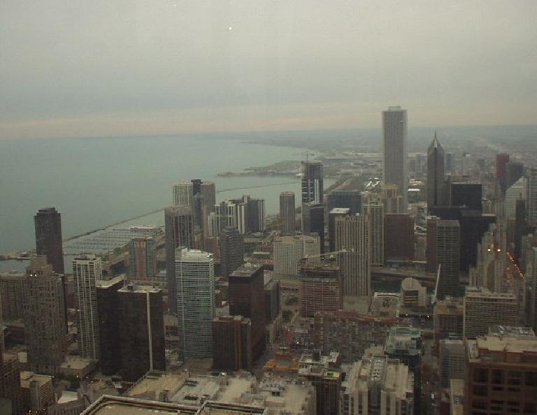 ... and the Chicago skyline to the south.