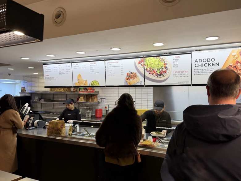 Inside the Chipotle in London.