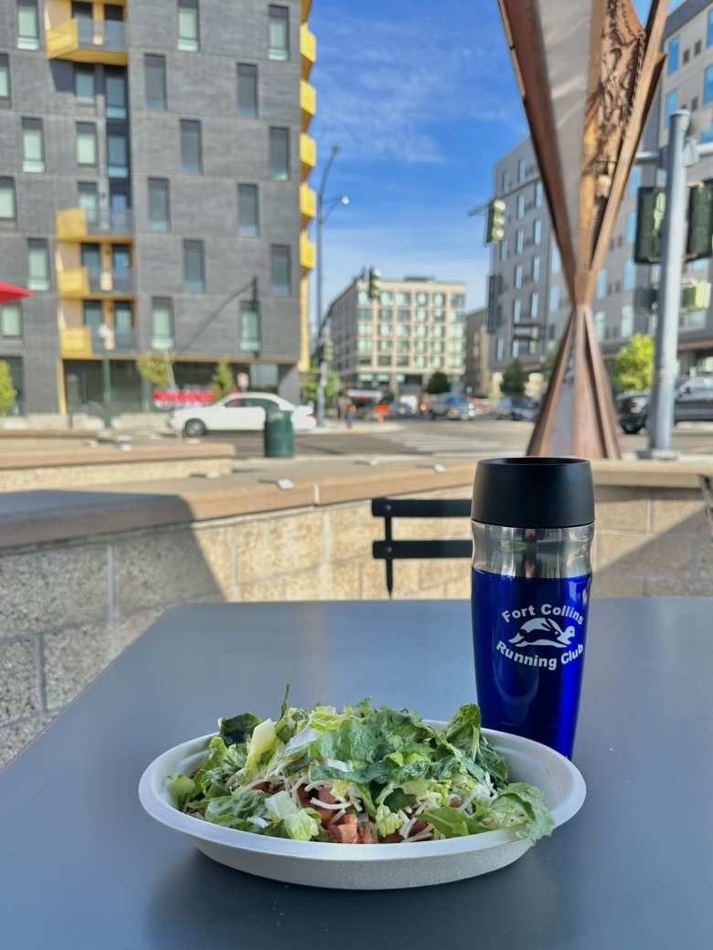 I had a chicken burrito bowl at Chipotle in downtown Boise as my post-race meal.