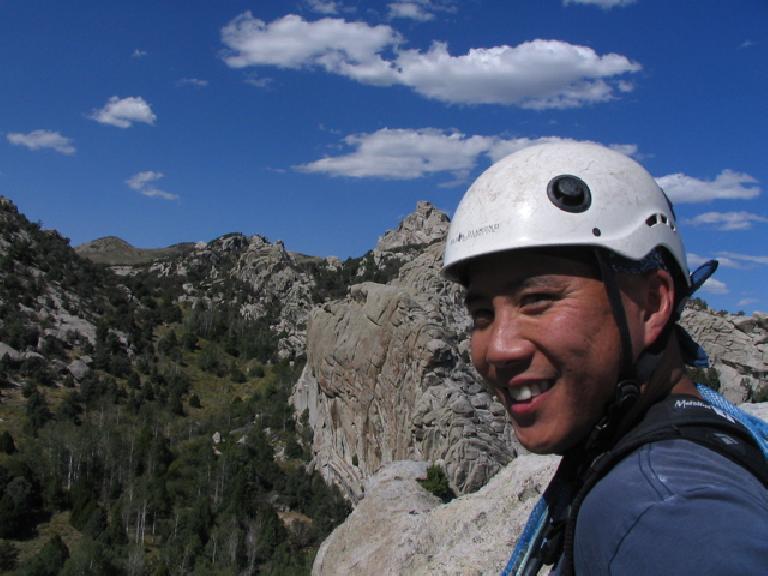 Chris and Tori had climbed at the City of Rocks already for a couple of days before I arrived.  Here's Chris. 