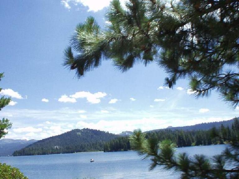 [Mile 66, 12:01 a.m.] Finally, a little bit of a reprieve: passing by picturesque Huntington Lake, which is where the lunch stop was at.