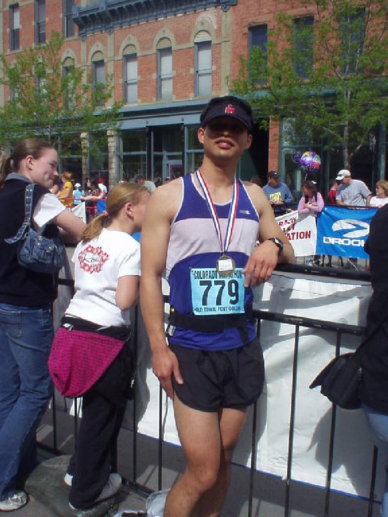 Felix Wong at the finish.  This was a very fun marathon... really scenic too.
