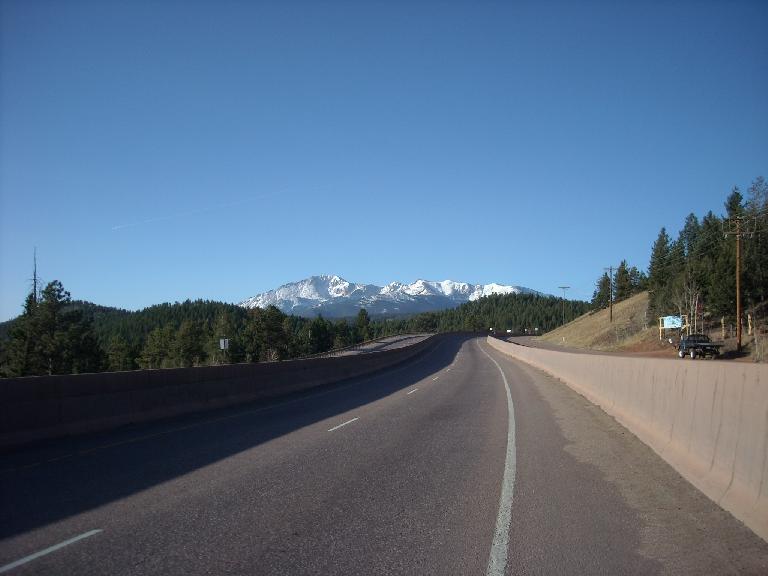 [Mile ~30, 7:45 a.m.] Snow-capped mountains.