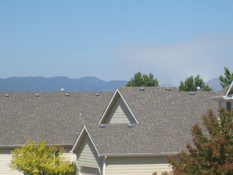 Smoke from the Hewlett Gulch fire.