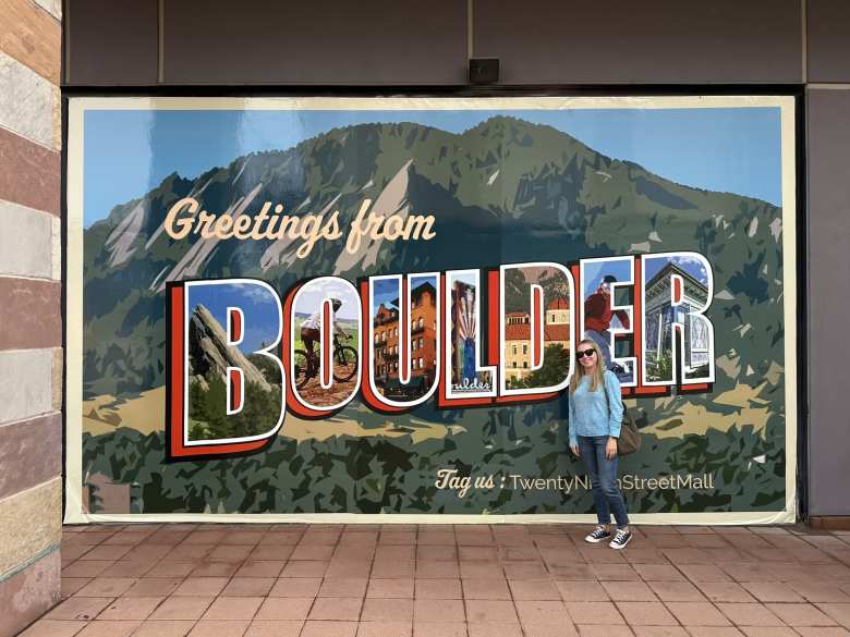 Andrea in front of a 