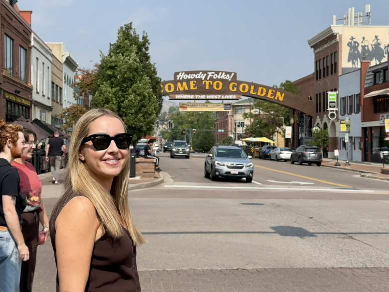 Andrea with the iconic 