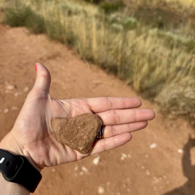 A heart-shaped rock Andrea found at Devil’s Backbone.