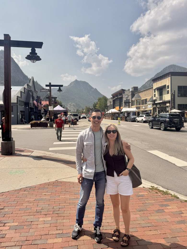 Felix and Andrea on Main Street in Frisco.
