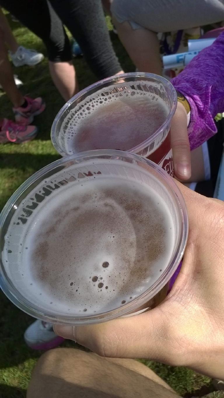 Finishers received free beer from Odell's.