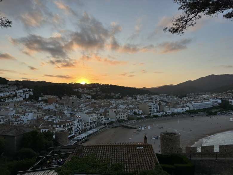 A beautiful sunset in Tossa de Mar.