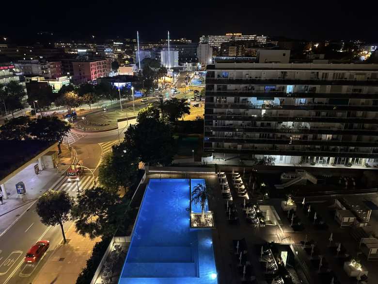 The rooftop view from L'Azure Hotel in Lloret de Mar.