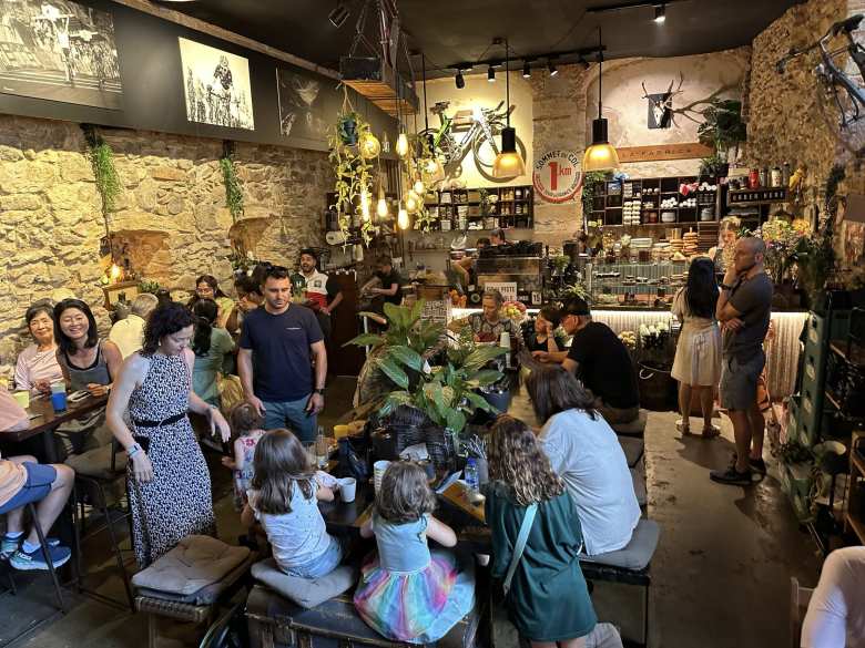 Inside La Fábrica, a coffee shop owned by Christian and Amber Meier.