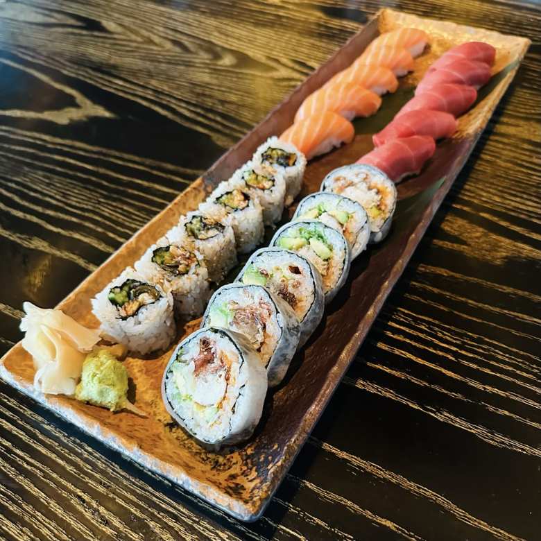 A sushi platter at Nobu Restaurant Barcelona.