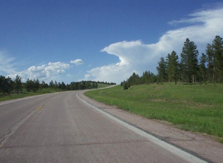 After a somewhat dull drive through eastern Wyoming, the scenery became wonderfully lush and beautiful in western South Dakota along HIghway 385.