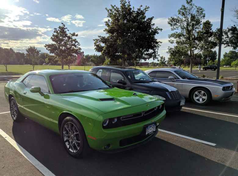 "Friends" of the Chrysler PT Cruisers include their distant cousins, the Dodge Challenger.