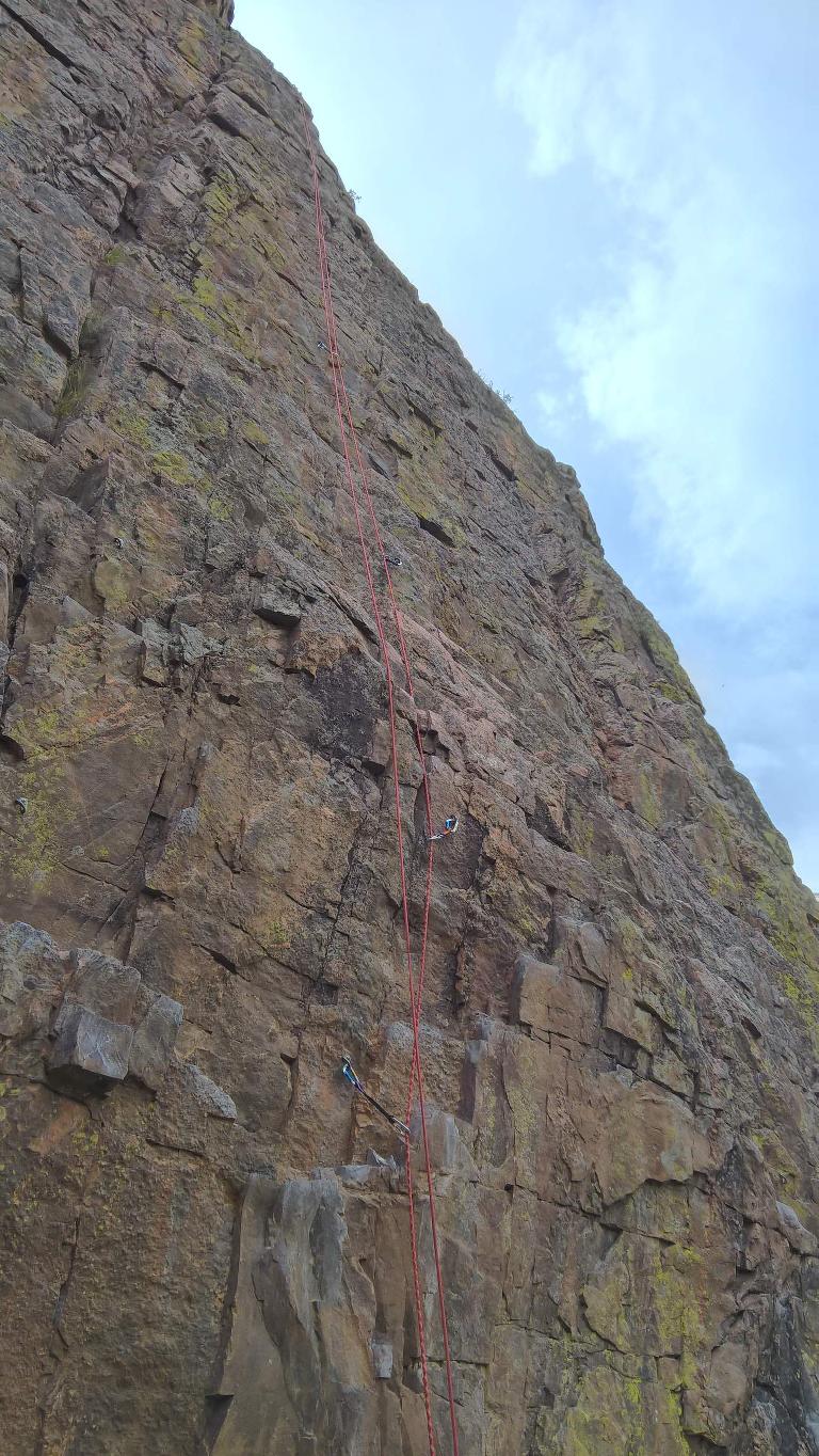 Clean-Up on Aisle 9 (5.9-) on Crystal Wall in the Poudre Canyon.