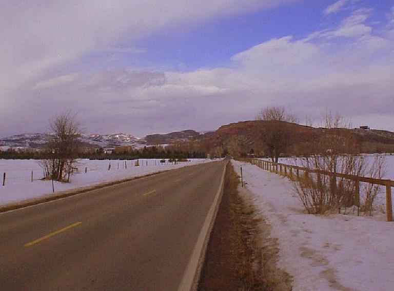 The red bluffs overlooking Bingham Hill.