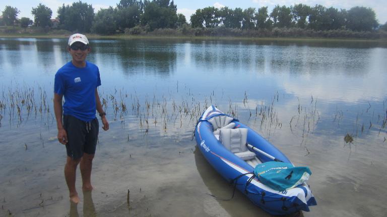 Dan used my kayak to paddle alongside us, to take photos and offer support.