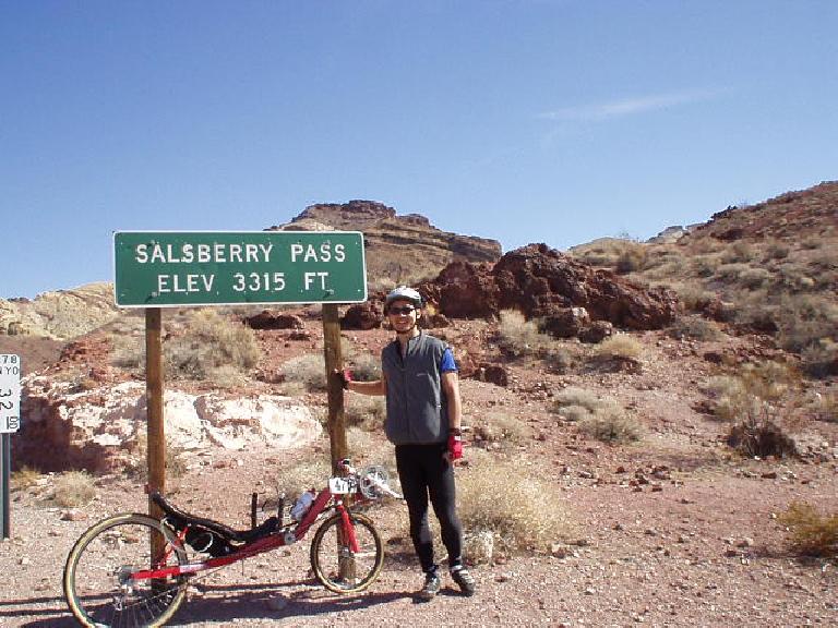 Mile 62, 11:11 a.m.: Made it to the top of Salsberry Pass!  It was long, and it took me about 2 hours to go up Jubilee + Salsberry, but I was quite a bit faster than in 2000.