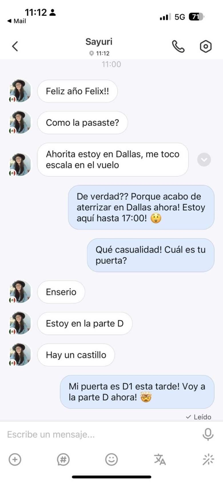 Only 15 minutes after landing at the Dallas-Fort Worth airport, I received a text from my HelloTalk friend Sayuri that said she just arrived at the same airport for a connection. Neither of us knew we would be at the same airport at the same time until that moment.