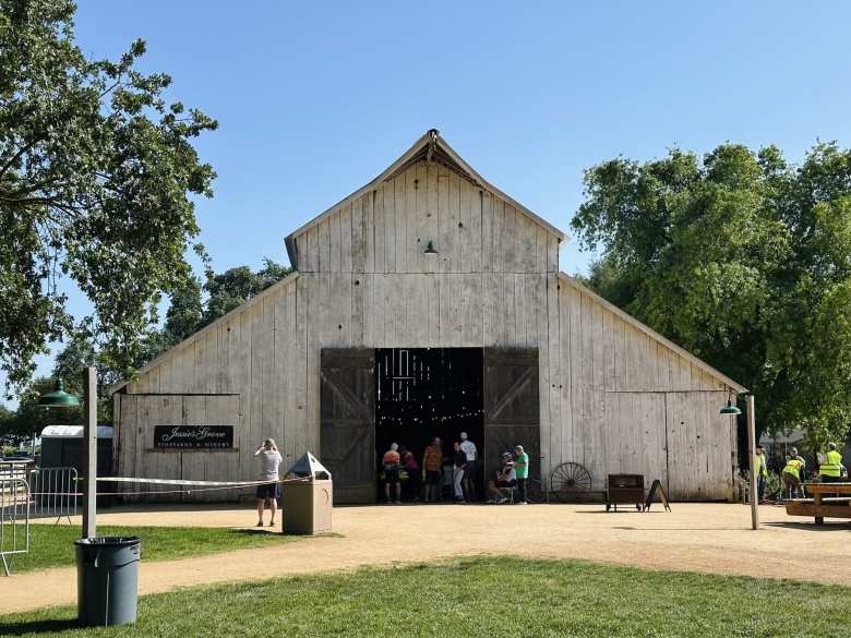 The post-ride lunch was served inside this barn at Jessie's Grove Vineyards & Winery.