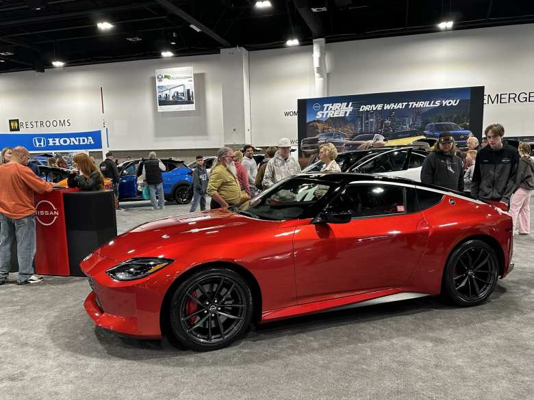 A red 2023 Nissan Z.
