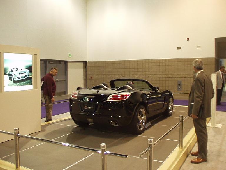 GM's corporate twin, the Saturn Sky, looked particularly striking from the rear, but much more plain from the front and in the inside.