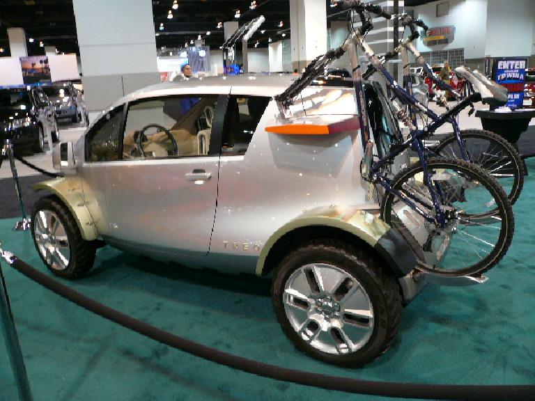The Jeep Treo concept car could easily carry two bicycles without aftermarket attachments.