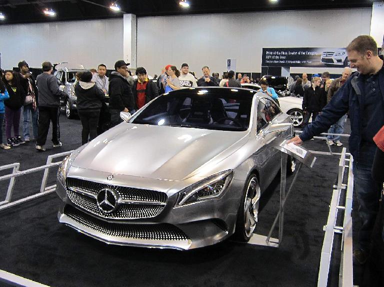 The Mercedes 2014 CLA concept looked like it was "billeted out of a big chunk of aluminum," said one show-goer.