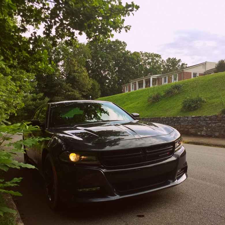 black Dodge Charger R/T, apartment in Asheville, North Carolina.