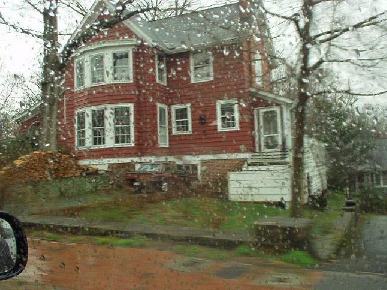 red house, rain, Durham, North Carolina,
