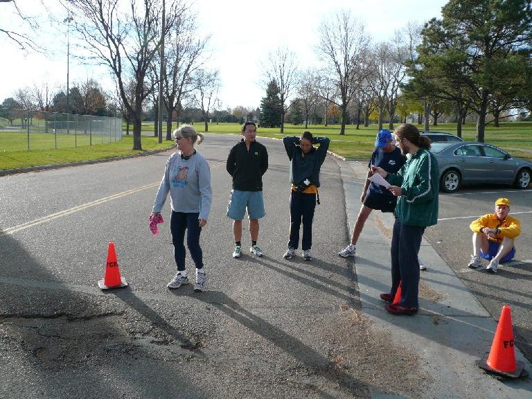 Another gorgeous Colorado day, perfect for running.  Here's Diane, Adam, Rae, Chris, and Nick hanging around the start.