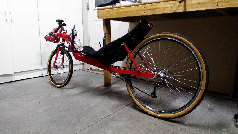 [Mile 0] The recumbent all set to go for its first serious ride in well over eight years.