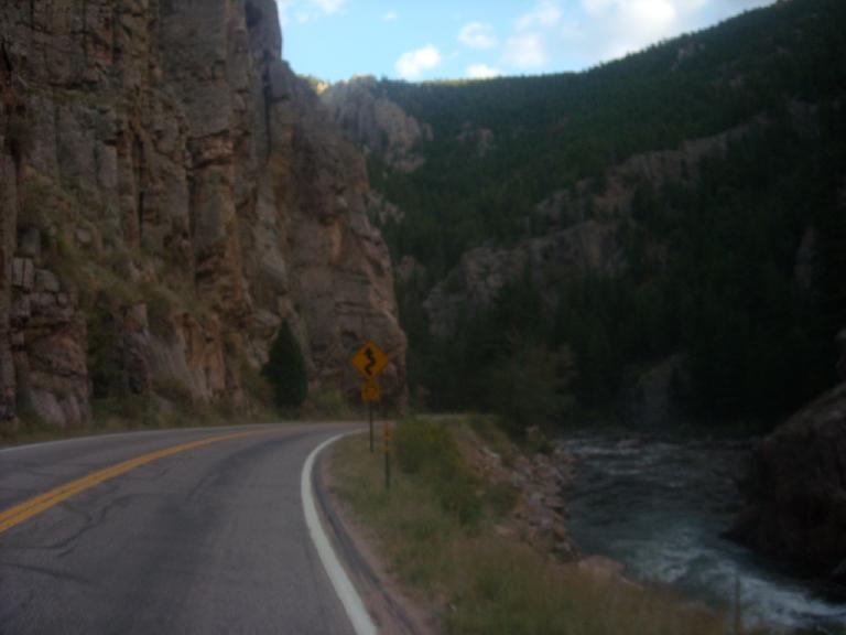 Heading down Highway 14 along the Poudre River.