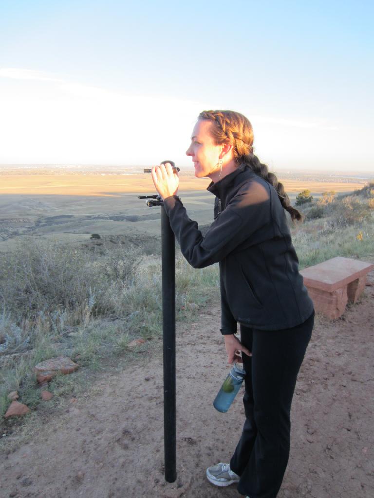 Katherine at an overlook near the top of Coyote Ridge.