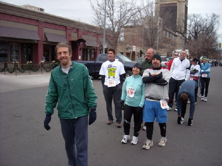 Nick Clark and a bunch of participants of the 2008 Fort Collins Thanksgiving Run.