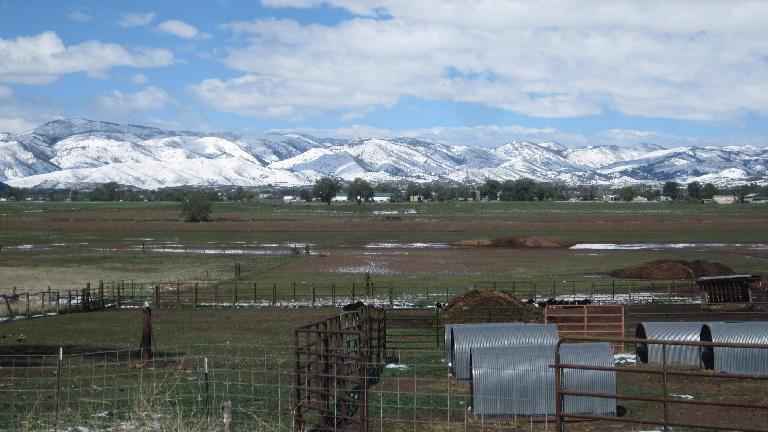 Snow in the foothills west of Fort Collins in May.