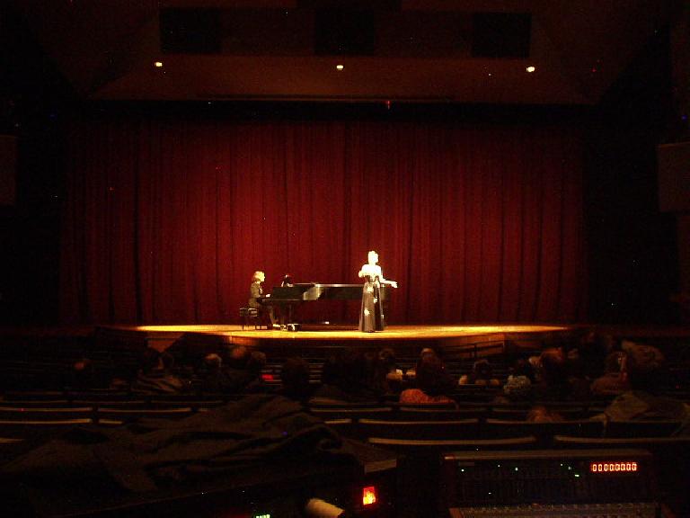 We then saw a 30-minute demonstration put on by Opera Fort Collins in the Lincoln Center.  The opera singer was really good.